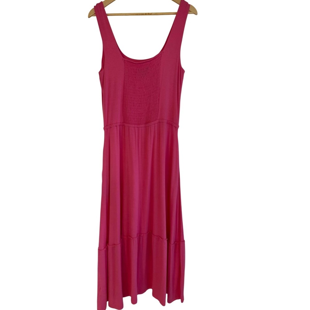 Jason Wu Pink Smocked Sleeveless Tiered Midi Dress A397286 Womens Size S